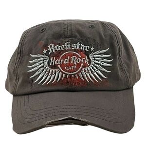 Hard Rock Cafe's "RockStar San Antonio" Adjustable Brown Distressed Baseball Cap